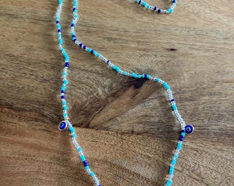 Beaded Evil Eye Protection Necklace / Protection Necklace /