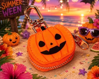 SUMMERWEEN KEYCHAIN PENDANT / Summerween Coin Purse /  Summerween Bag Accessory / Festive Accessory /  spooky accessory / Halloween keychain