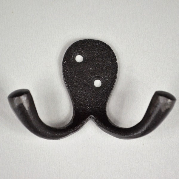 Traditional Classic Double 3" Cast Iron Coat / Hat Hook  54mm High