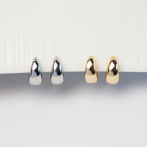 Boucles d'oreilles Huggie clip minimalistes, grosses boucles d'oreilles Huggie en or et argent, créoles simples de tous les jours, boucles d'oreilles hélicoïdales non percées Clip B spring