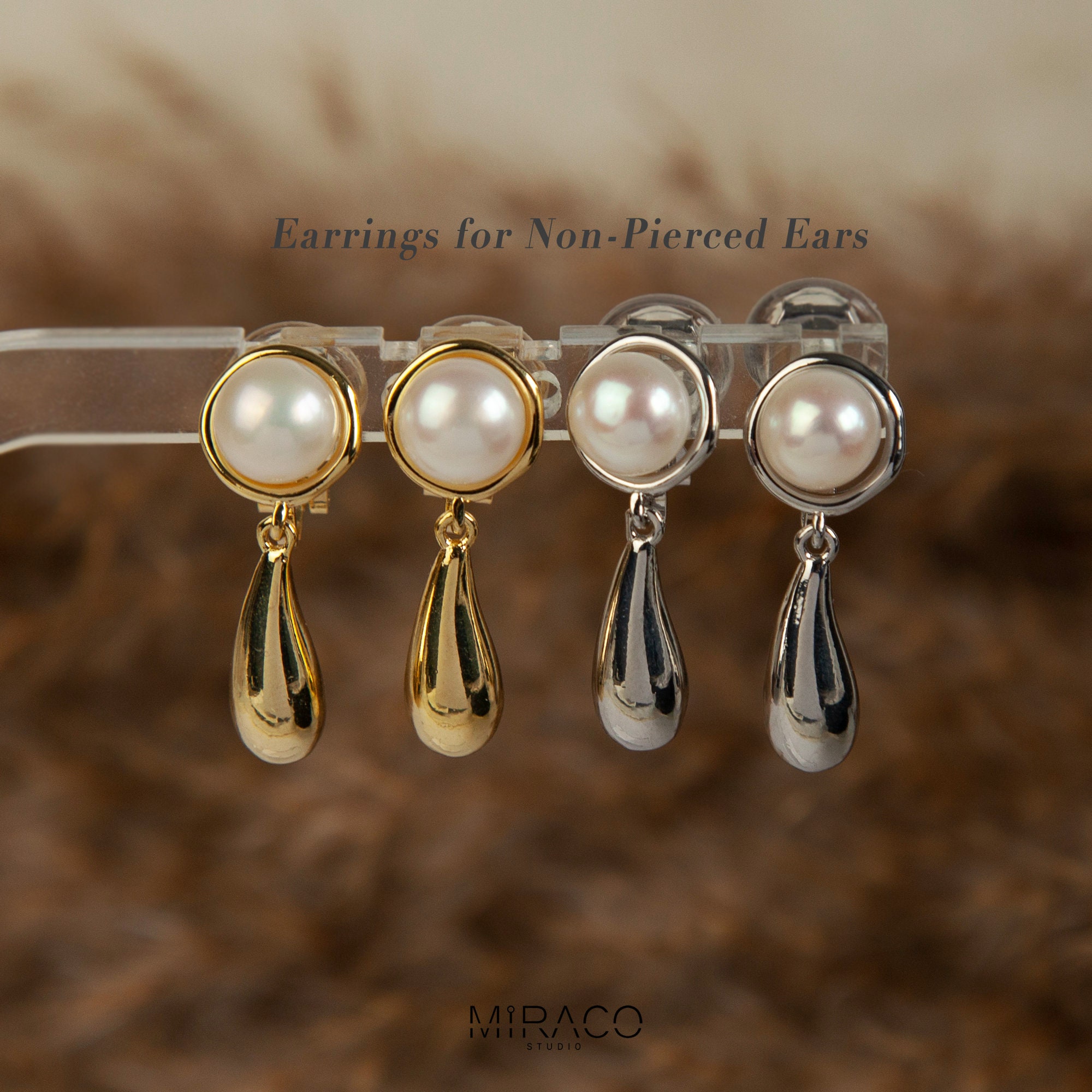 Non pierced shop pearl earrings