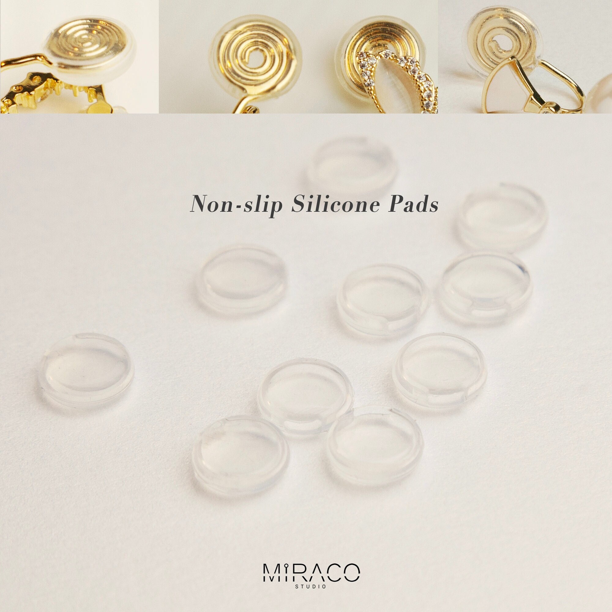 uxcell Earring Pads, 24pcs - Silicone Clip-on Earring Backs, Soft Earring  Backs Replacements Earrings Cushions (Clear,9x9mm)