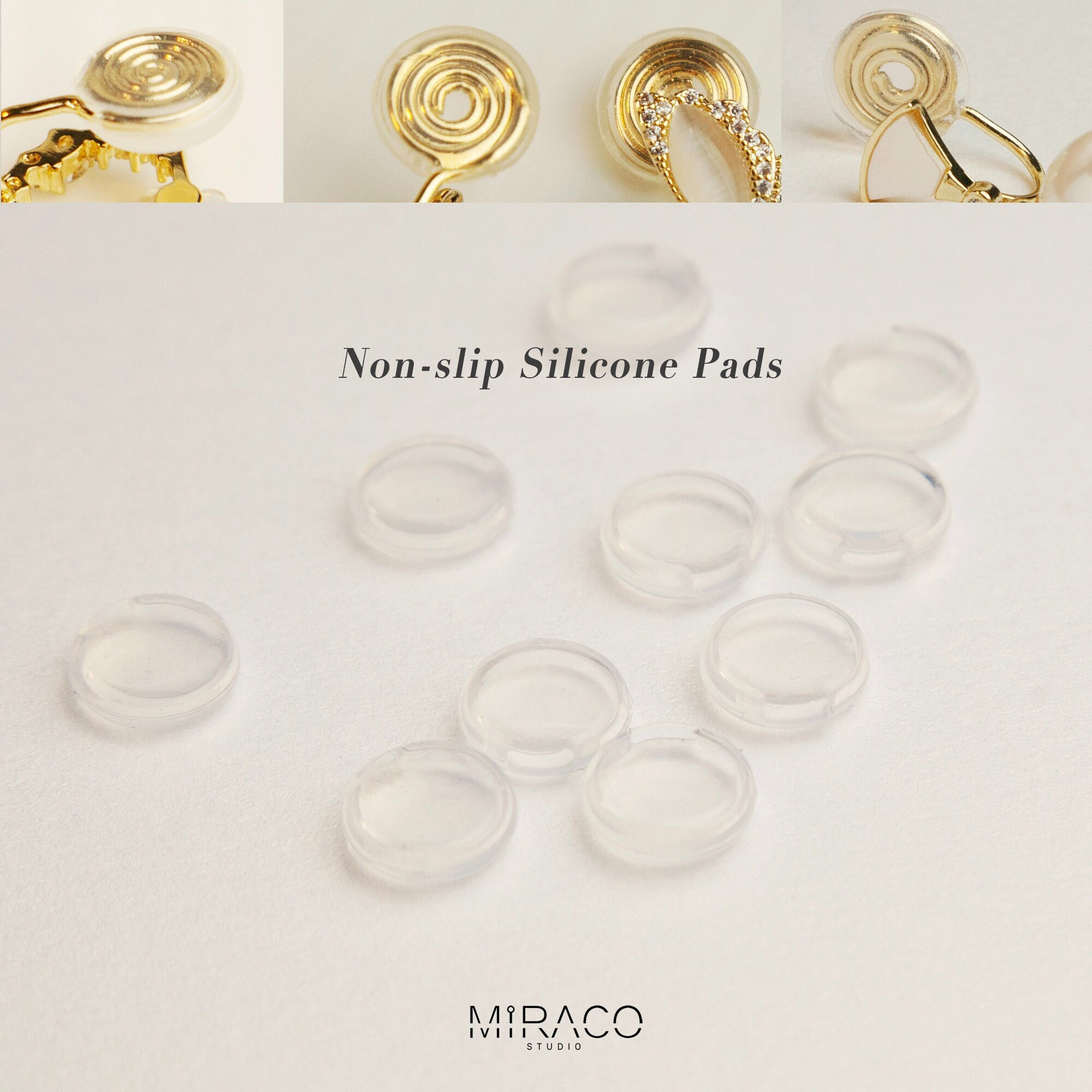 14K Gold Silicon Earring Backs Loop to Add Dangle 6mm for 0.5-0.85