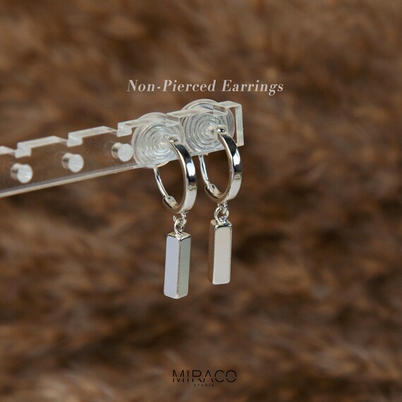 Clip on hotsell silver dangle earrings