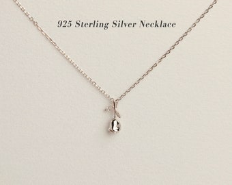 Collier rose en argent sterling 925, collier rose Dainty CZ, collier de fleurs roses, collier végétal minimaliste, pendentif rose, cadeau Saint-Valentin