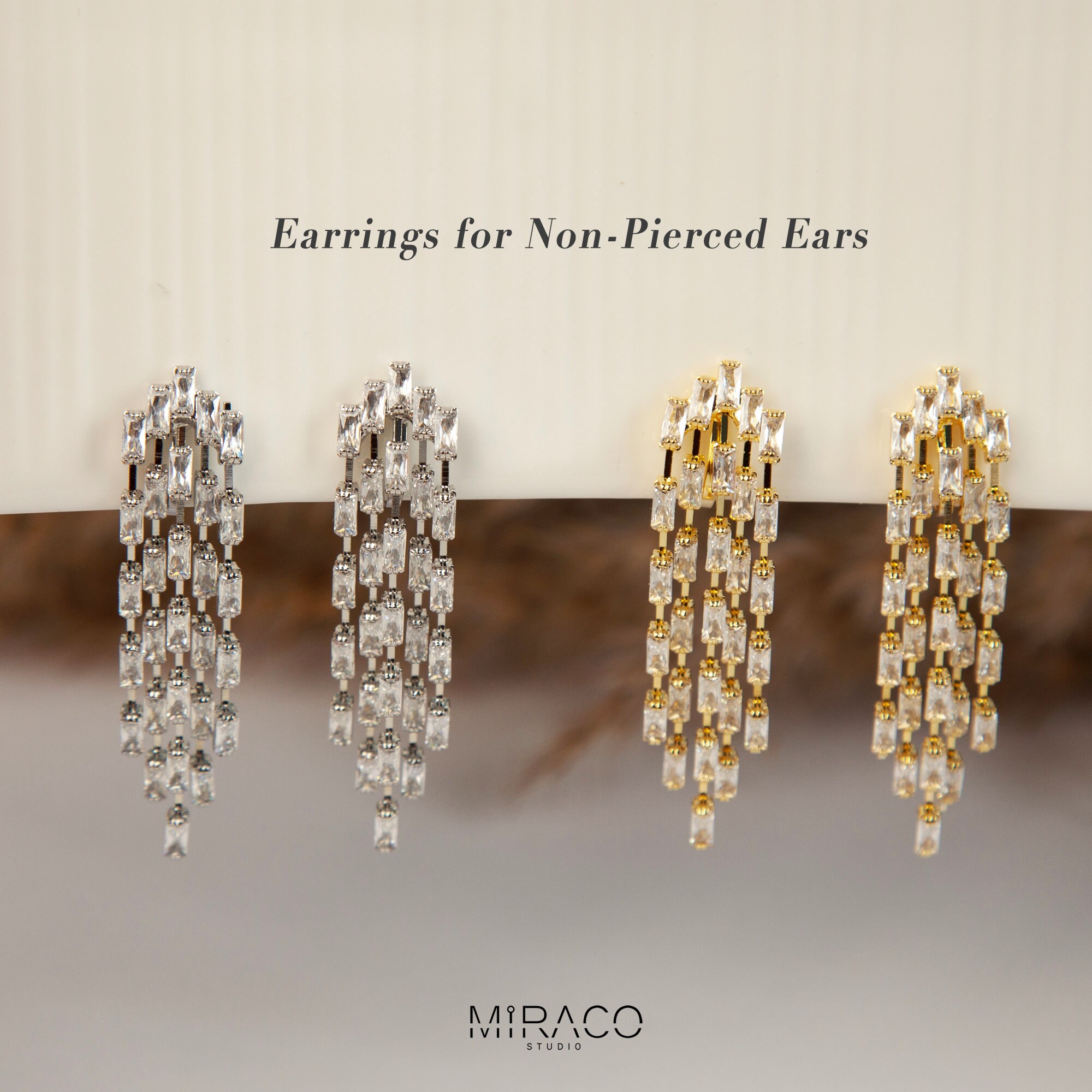 Non pierced diamond earrings deals