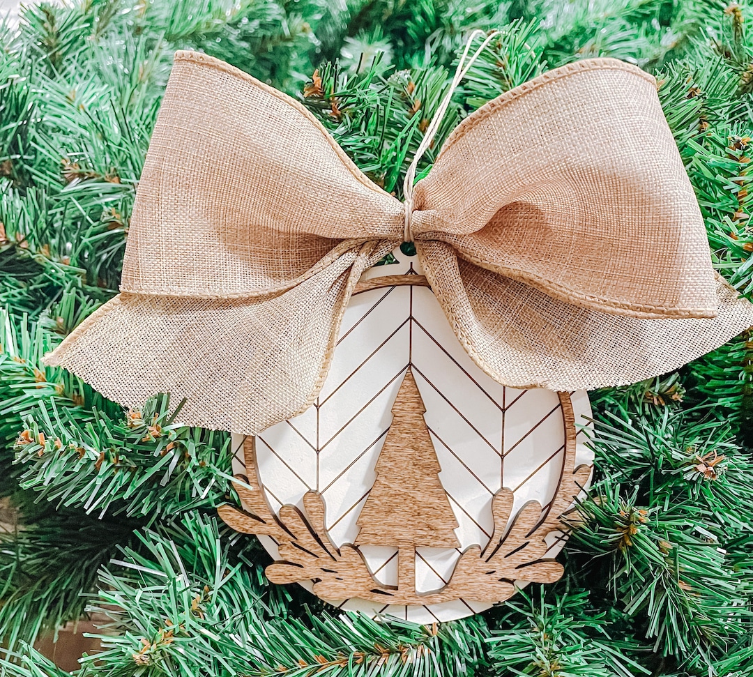 Rustic Christmas Tree Ornament, Christmas Ornament, Farmhouse Ornament