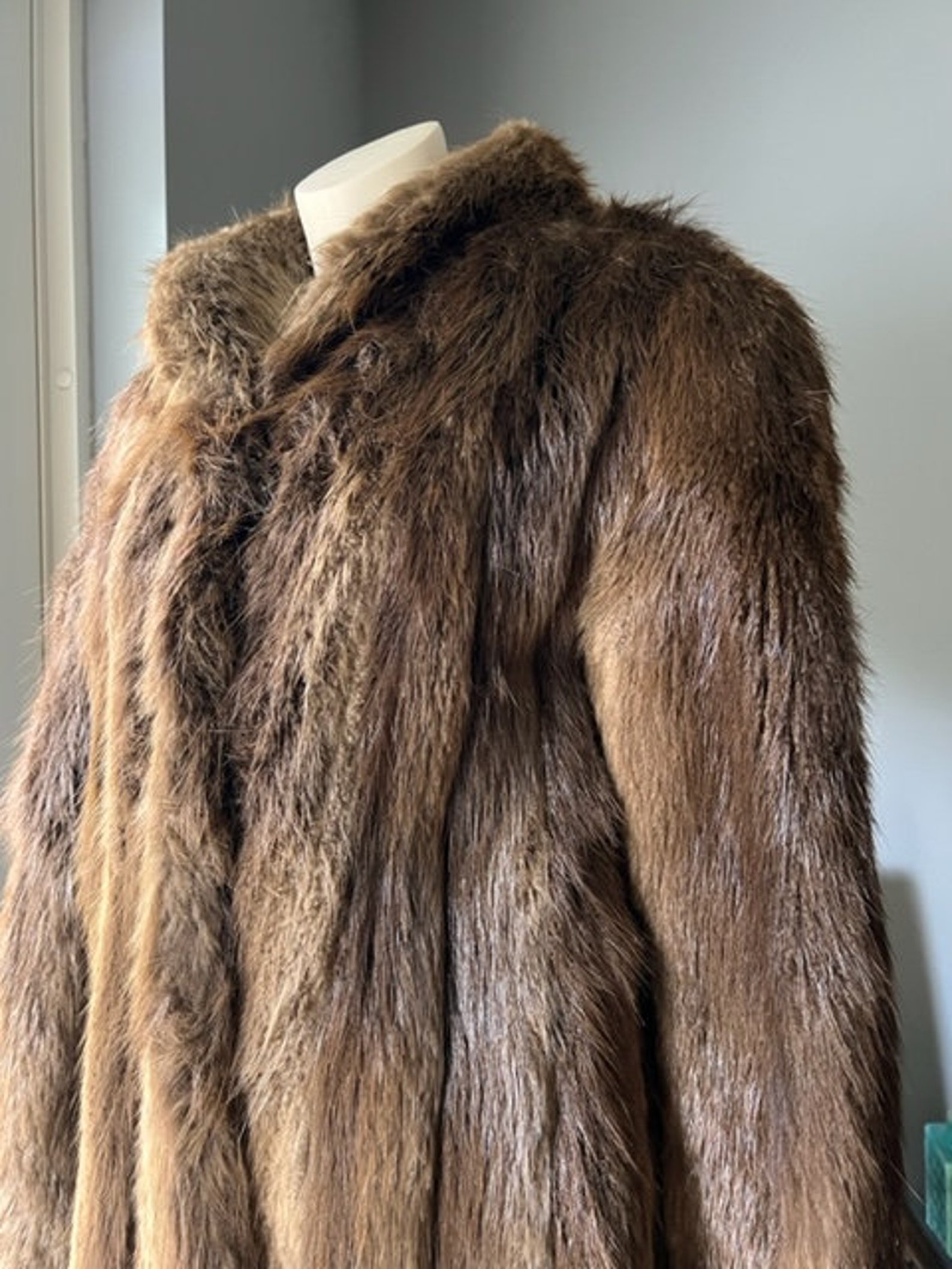 Max Zeller Long Hair Beaver Three Quater Length Fur Coat | Etsy