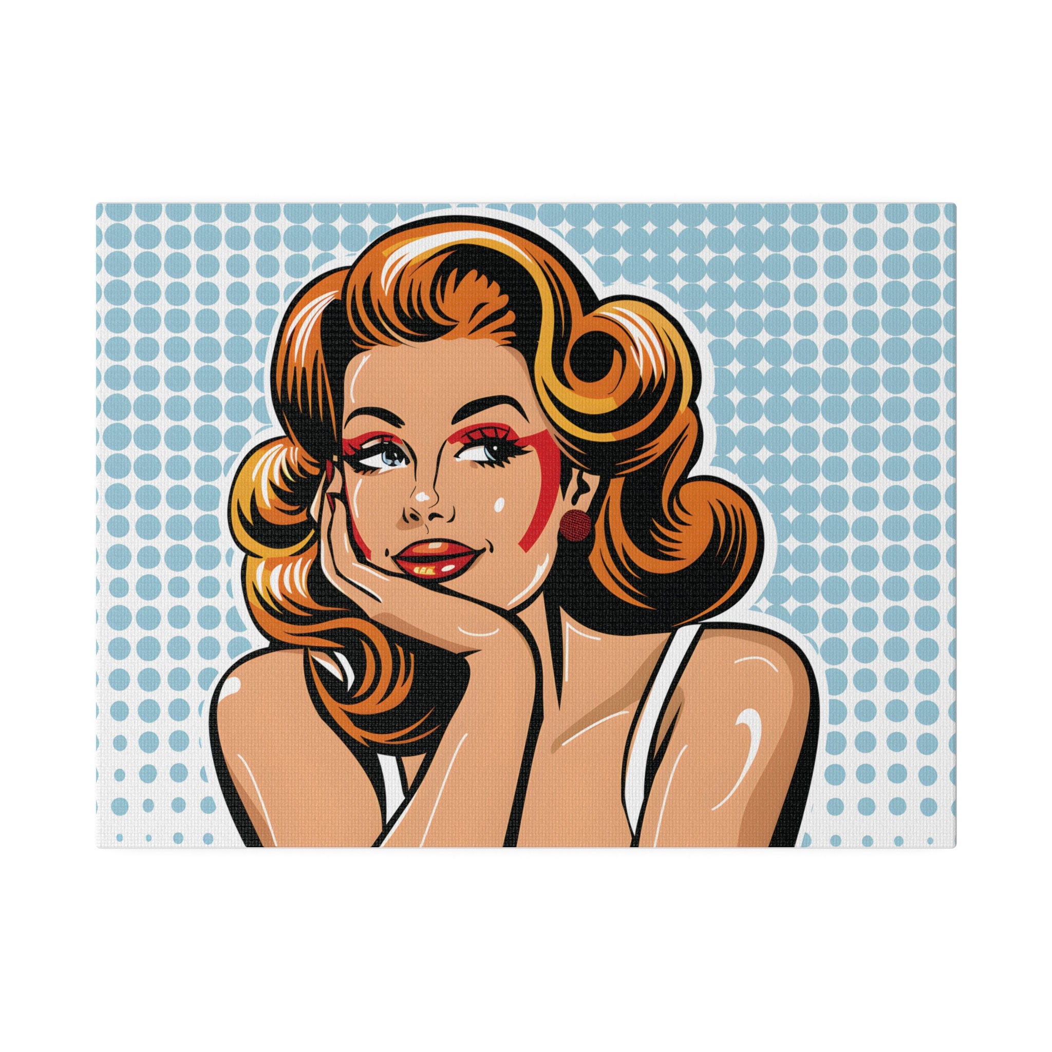 Pop Art Retro Lady Comic Book Style Wall Art on Matte Canvas Etsy