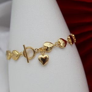 The real 18K Gold plated delicate heart-shaped bracelet &quot;Just for you&quot;