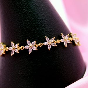 Real 18K Gold plated delicate bracelet &quot;Secret language of flowers&quot;.