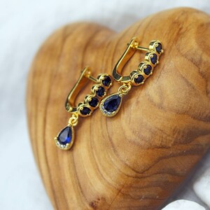 Real 18K gold plated earrings &quot;Night Sky&quot;