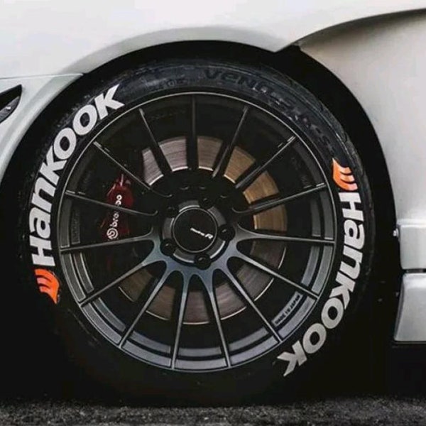 Tire Lettering Hankook  Permanent raised Stickers fits to 15"-22" Set for all 4 tires universal fitment - EXPRESS SHIPPING -