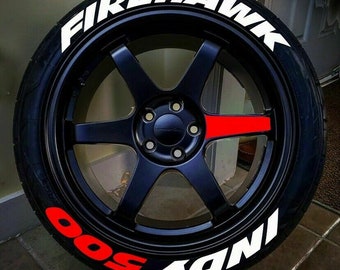 Tire Lettering Firehawk İndy500 Permanent high Quality raised  Sticker fits universal to all 16"-22"Set for all 4 tires EXPRESS SHIPPING