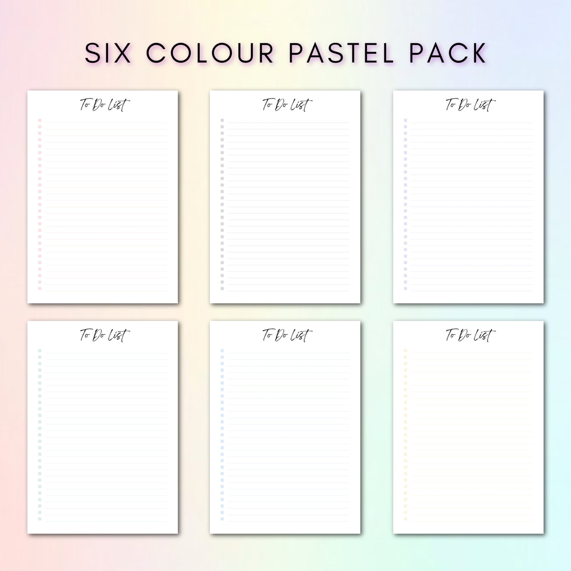 Minimalist to Do List - Daily Task Checklist - Printable PDF - Pastel ...