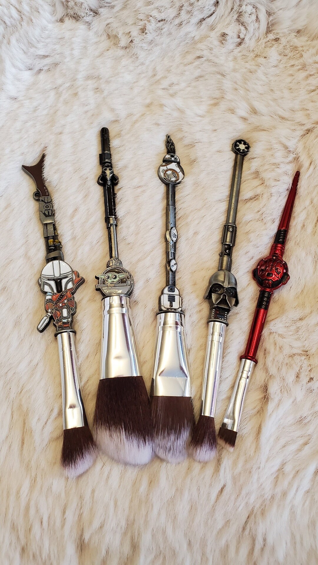 Star Wars Makeup Brushes 5pc Sets Baby Yoda Mandelorian Etsy
