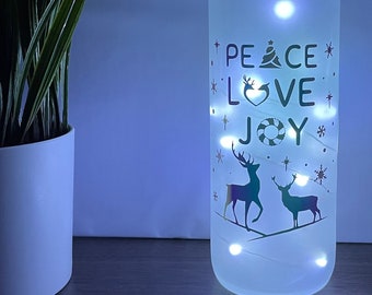 Peace Love Joy Lighted Wine Bottle, Best Friend Gift, Birthday Gift, Christmas Gift For him/her, Home Decor, Battery Powered LED Light Cork