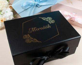 Personalized Bridesmaid Gift Boxes, Will You Be My Bridesmaid, Birth Month Flower Gift Boxes, Bridesmaid Proposal Boxes, Custom Gift Boxes