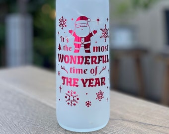 It's The Most Wonderful Time Lighted Wine Bottle, Best Friend Gift, Personalized Christmas Gift For him/her, Christmas Decoration