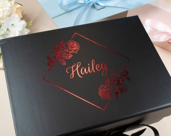 Personalized Birth Month Flower Gift Boxes, Will You Be My Bridesmaid, Bridesmaid Gift Boxes, Bridesmaid Proposal Boxes, Custom Gift Boxes
