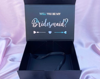 Bridesmaid Box Bridesmaids Proposal Gift Box Personalize Groomsmen Gift Box Best Man Proposal Magnetic Gift Box with Ribbon | Gift Idea