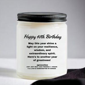 40th Birthday Candle Gifts For Women 40th Birthday Gift For Him Daughter 40th birthday gift for woman turning 40th Gift Her Forties Candle