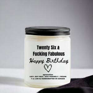 26th Birthday Candle Gift – Hand Poured Soy Wax Scented Candle – Gift for 26 Year Old Girl or Boy  Personalized Birthday Gift for Her or Him