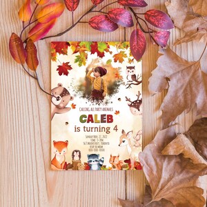 Fête d’automne Animal Anniversaire Invitation d’automne Invitation d’anniversaire Appel à tous les animaux Anniversaire Modèle imprimable numérique