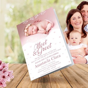 Baby ceremony, 1st birthday invitation card, digital print