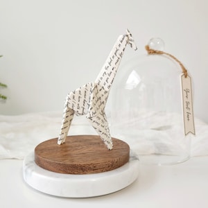 Ornamento giraffa origami – Regalo di anniversario di matrimonio personalizzato in carta – Ricordo di giraffa fatto a mano – Decorazione di carta giapponese personalizzata