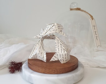 Regalo di promessa di matrimonio ~ Ornamento di pesce Koi origami personalizzato ~ Regalo personalizzato per il primo anniversario di matrimonio ~ Ricordo fatto a mano con le tue promesse!