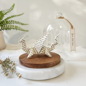 Ornamento personalizzato del drago origami ~ Regalo personalizzato per il primo anniversario di matrimonio ~ Stampa dei voti nuziali ~ Regalo dell'anno del drago ~ Rinnovo dei voti