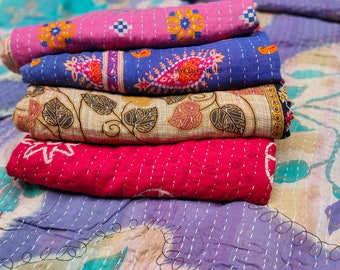 10 PC Antique Kantha Twin Couvre-lit Literie, Boho Kantha Quilts Indian vintage quilt