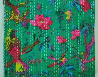 Bohemian Cotton Quilt Indian Kantha Quilt Bedding Bedspread Throw Summer Blanket Quilt For Sale