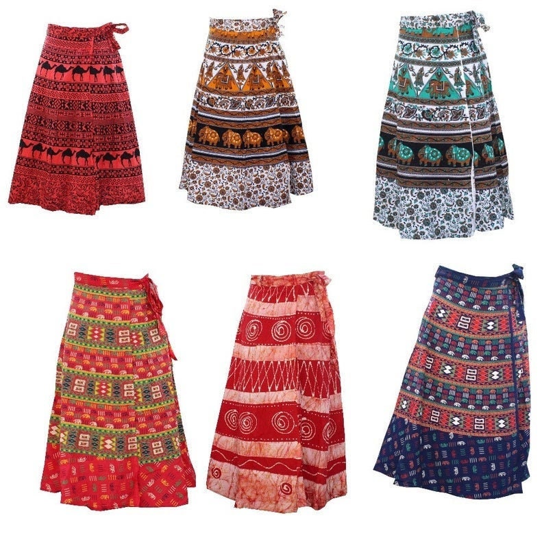 5 Pcs Cotton Handmade Wrap Skirts / Indian Summer Skirts / - Etsy