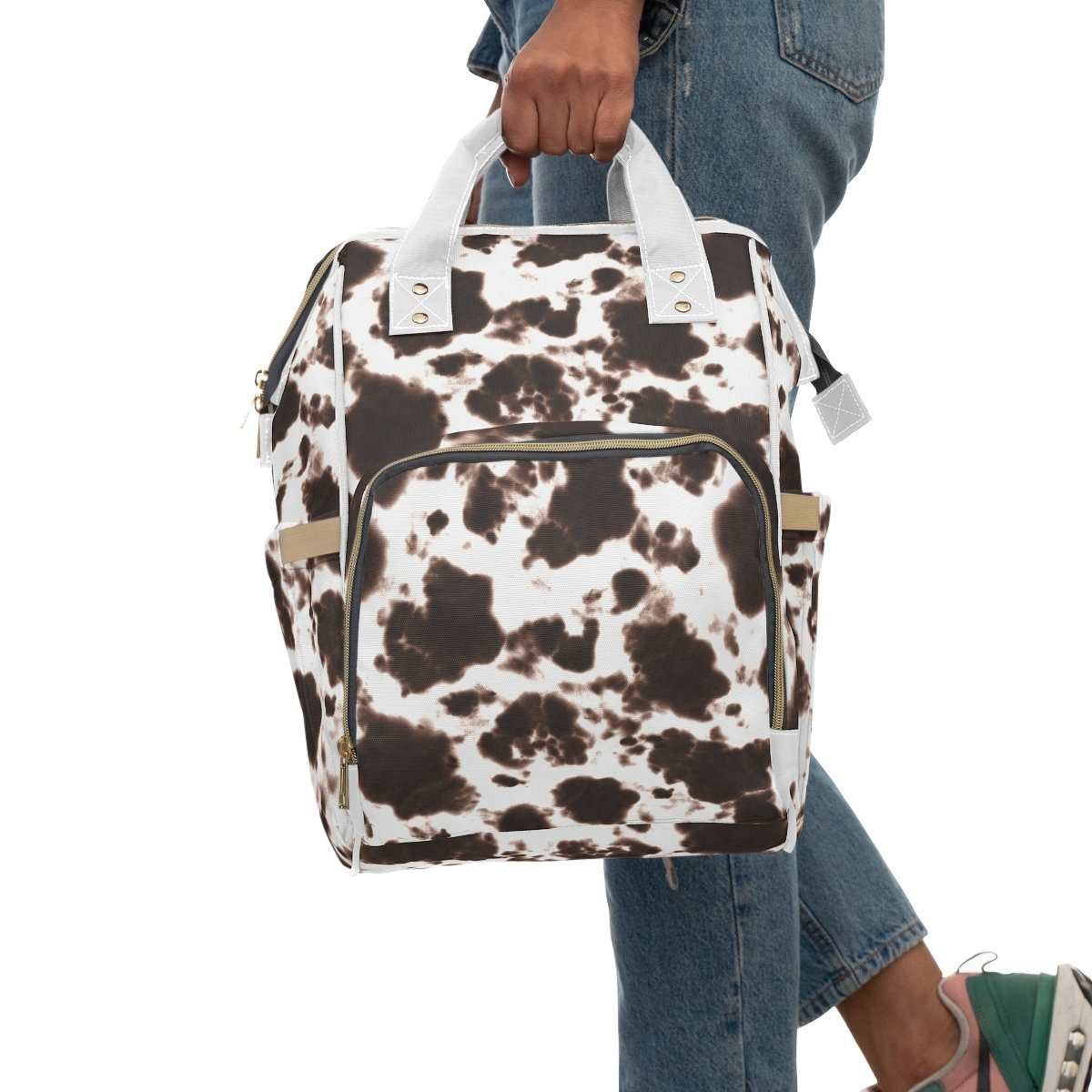 Cow Print Diaper Bag Diaper Backpack Animal Print Diaper Etsy