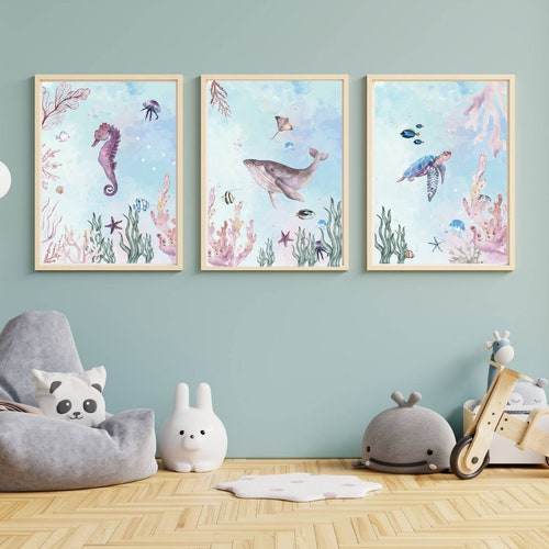 Under the Sea Wall Art Ocean Nursery Decor Nautical Nursery Etsy