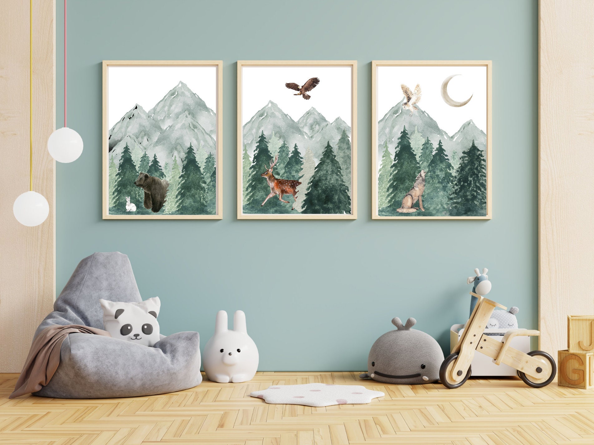 Mountain Nursery Decor Woodlands Nursery Decor Forest Etsy