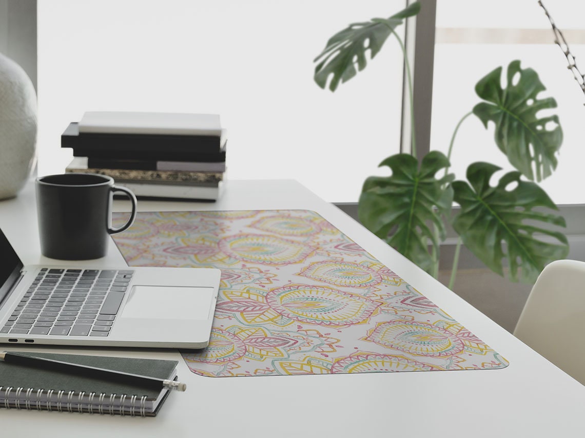 Colorful Indian Pattern Desk Mat, Table Protection