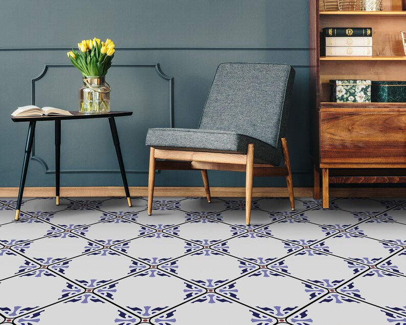 Modern Spanish Tiles Vinyl Flooring White Ideas for Work Etsy