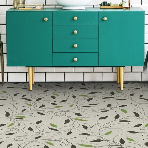 Springer Vinyl Flooring Yellow Floor Decor Blue Area PVC Etsy