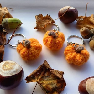 Mini Crochet Pumpkin Keyring