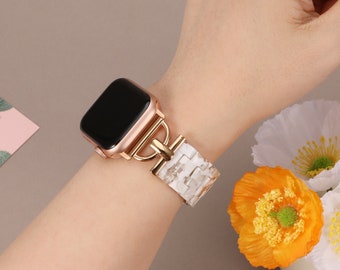 Bracelet de montre Apple en résine légère pour femme 38 mm 40 mm 41 mm 42 mm 44 mm 45 mm 49 mm Ultra avec boucle en métal en forme de D Bracelet étanche pour iwatch série 8-1