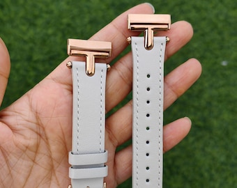 Leather Watch Band Fitbit Sense Bands/Fitbit Versa 3 Bands/Sense 2 Bands/Fitbit Versa 4 Bands for Women, Dressy T-Shape Metal Buckle Strap