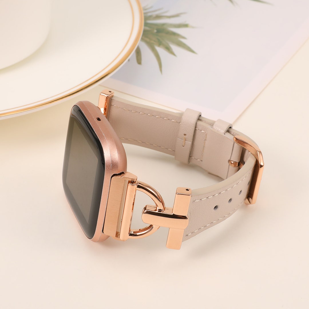Leather Band Fitbit Versa 2 Bands for Women Slim Leather Etsy