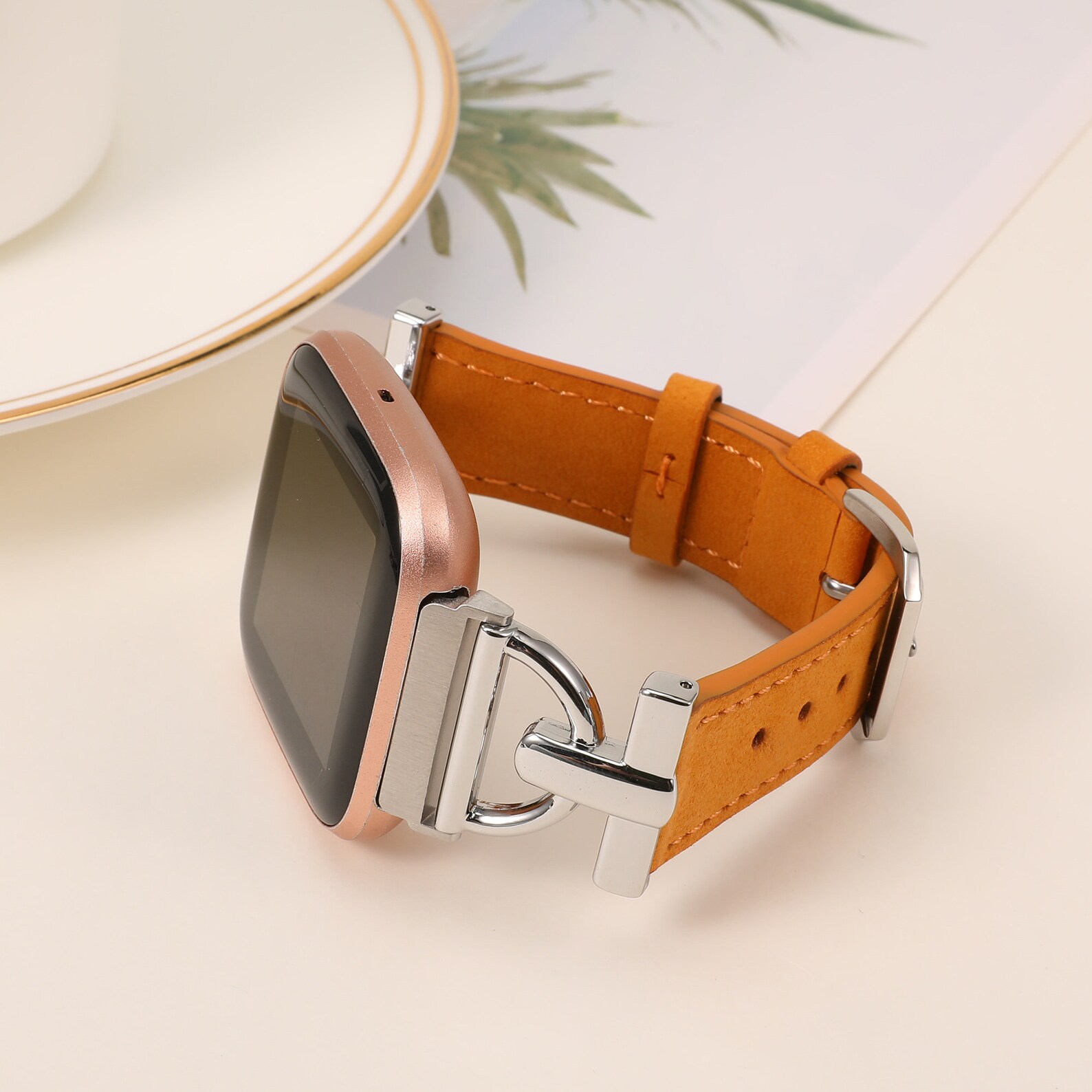 Leather Band Fitbit Versa 2 Bands for Women Slim Leather Etsy