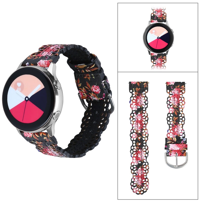 20mm Leather Band for Samsung Watch Band Women Hollow Out Etsy