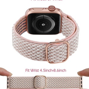 2 packs Elastic Apple Watch Bands 41/38/40/45/42/44/49mm Women, Adjustable Stretchy Solo Loop Strap for iWatch Series SE 8 7 6 5 4 3 2 1 zdjęcie 4