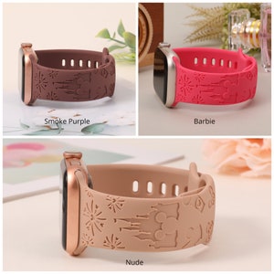 Disney Castle Theme Park Handmade Engraved Silicone Strap Apple Watch Band 38mm 40mm 41mm 42mm 44mm 45mm 49mm Ultra for iWatch Series 9 8-1 image 10