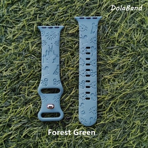 Disney Schloss Schloss Themenpark Apple Watch Armband 38mm 40mm 41mm 42mm 44mm 45mm 49mm Ultra für iWatch Series 9 8-1 Forest Green